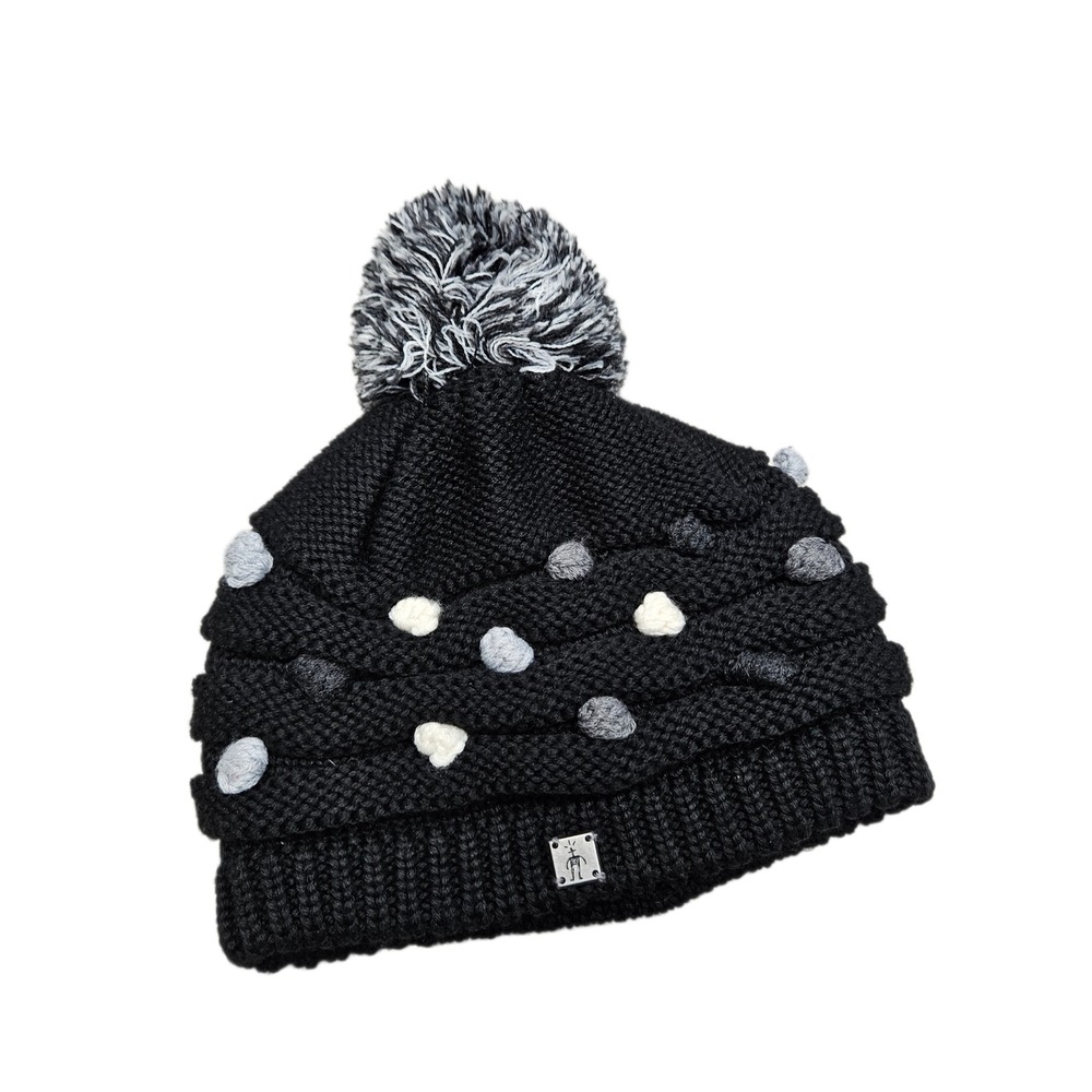 Smartwool Beanie Hat Womens OS Black Merino Wool Pom Pom Bobble Knit Winter